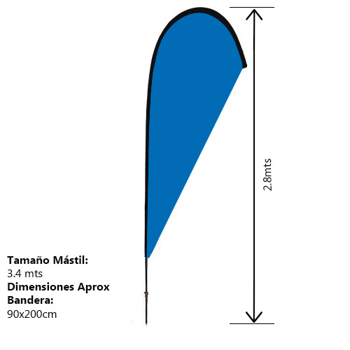 MASTIL BANDERA GOTA - 3.4M / ESTRUCTURA
