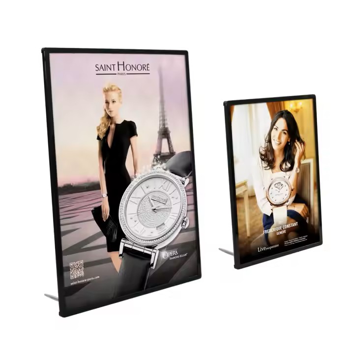 CAJA DE LUZ VIDRIO TEMPLADO BORDE GRIS FORMATO A4 (21*29.7 CMS)