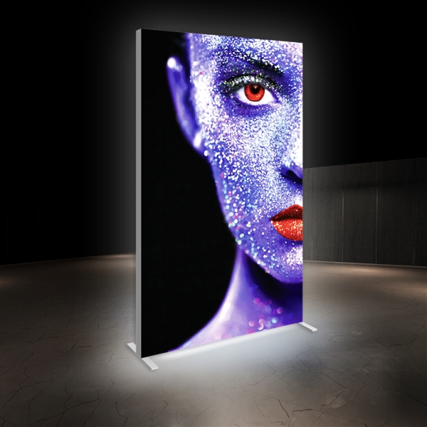 CAJA DE LUZ PERFIL ALUMINIO 6.5 CMS COLOR NEGRO GRAFICA DOBLE 100*200 CMS ILUMINACION LED