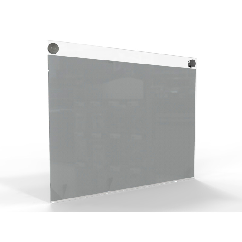 PORTA GRAFICA ACRILICO A4 (21*29.7 CMS) FORMATO MURO HORIZONTAL 2.0 MM + SET EMBELLECEDORES